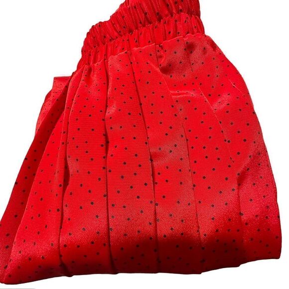 Vintage Andrea Gayle Two Piece Red & Black Dotted Skirt Set - Picture 11 of 16